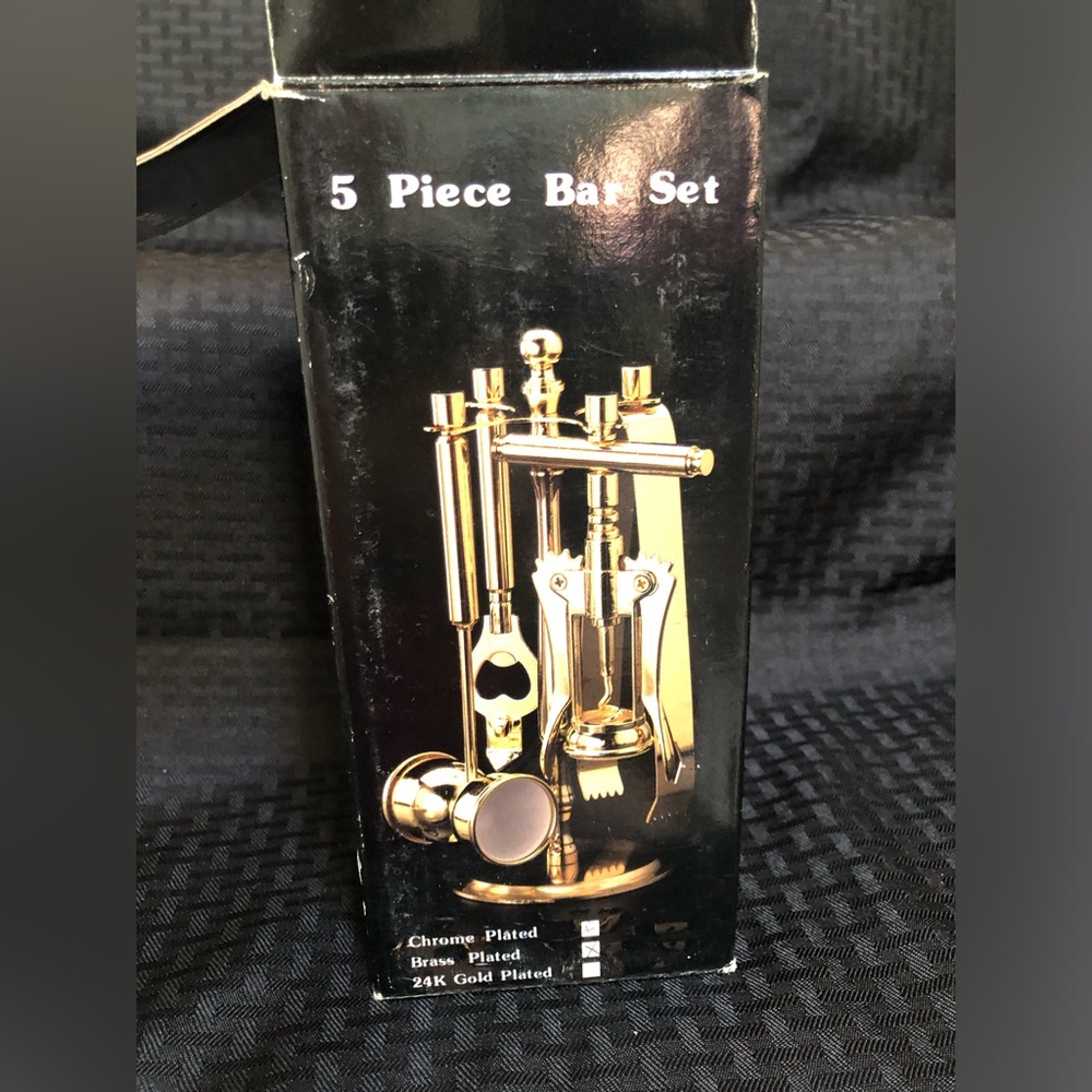 5-Piece Gold Bar Tool Set – Elegant Home Bar Accessory